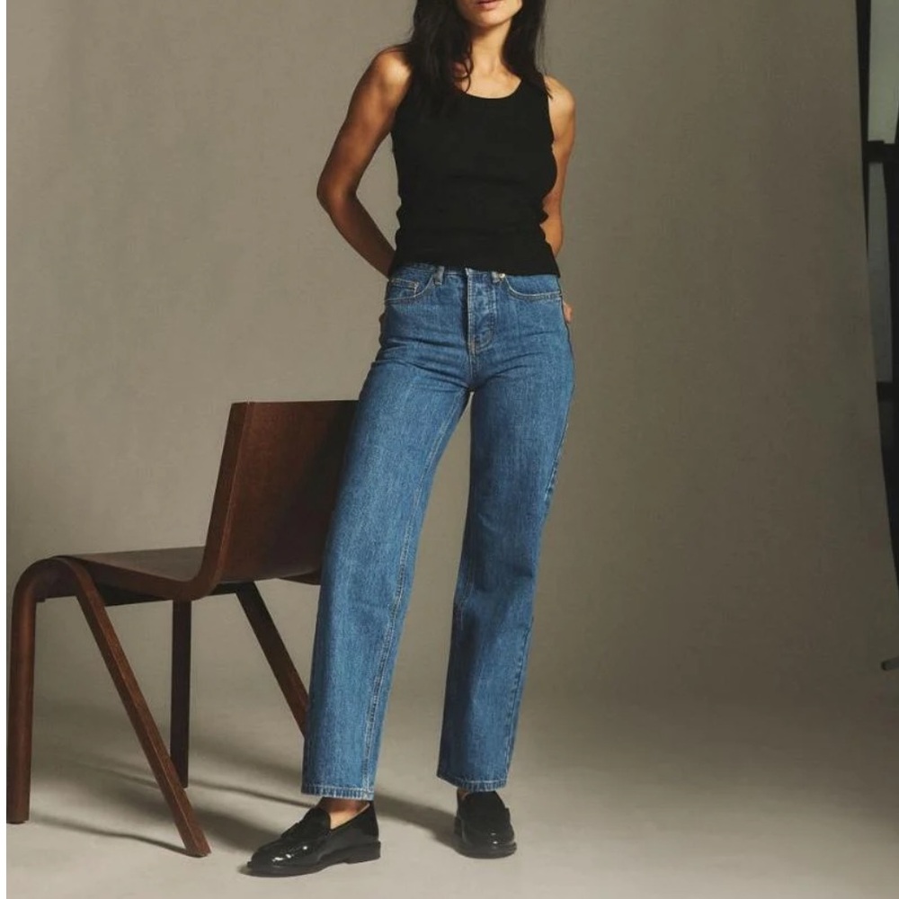 Parke Classic Straight Leg Jeans in medium wash